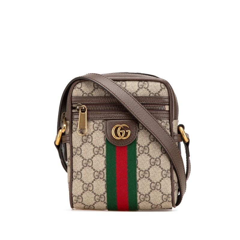 グッチ GGスプリーム オフィディア 598127 ベージュ ブラウン PVC レザー レディース GUCCI 214-11773