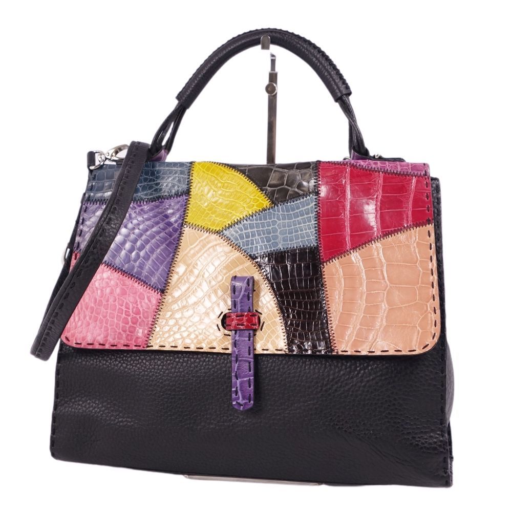 美品 クロコダイル CROCODILE バッグ 2way ハンドバッグ ショルダー  