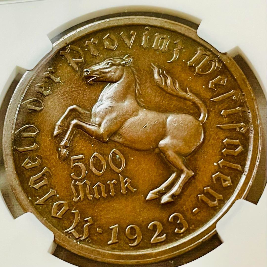 1923 ドイツ ヴェストファーレン 500マルク銅貨 NGC MS 62 1923 ドイツ ヴェストファーレン 500マルク銅貨 NGC MS 62 - メルカリ