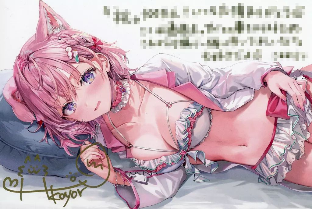 ポストカード 博衣こより 直筆サイン＆箔押し複製メッセージ入りももこ描き下ろしポストカード バーチャルYouTuber ホロライブ 博衣こより 100万人記念フルセット 数量 ver. 特典