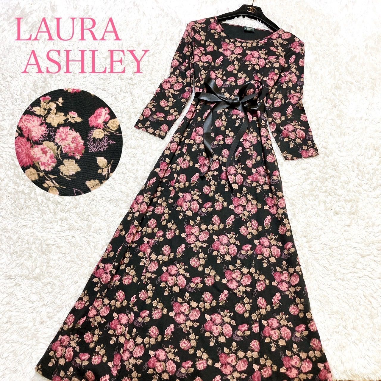 ローラアシュレイの花柄ロングワンピース ローラアシュレイ ロング