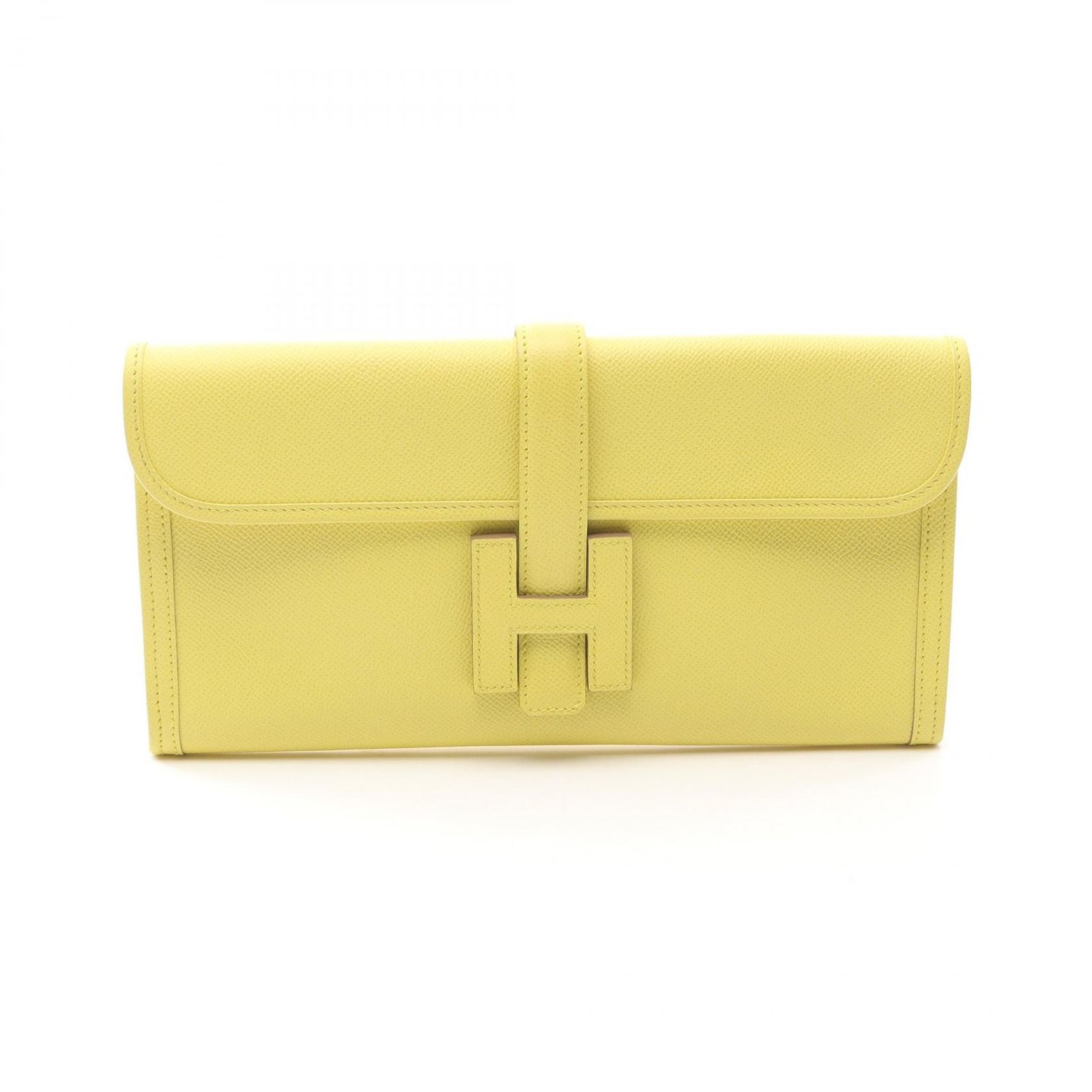 エルメス HERMES セカンドバッグ クラッチバッグ ジジェエラン29 イエロー レザー ジジェエラン29 ライム レディース Used A