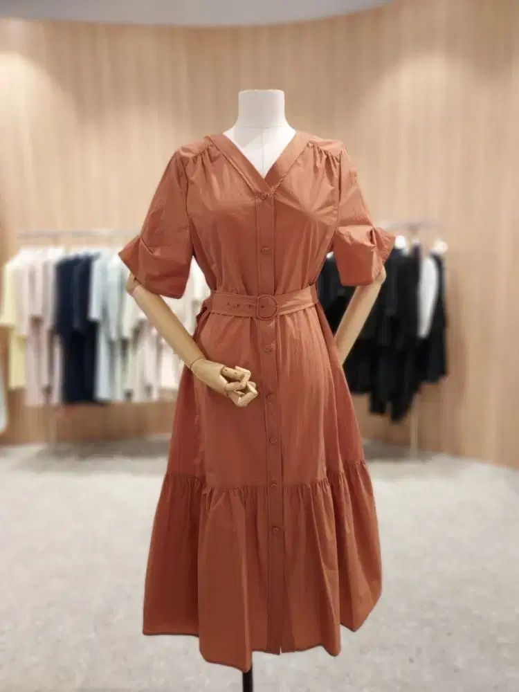 Kenneth lady ケネスレディー シャカシャカ素材 ロング丈ワンピース