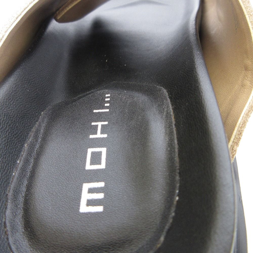 ♥ MOHI モヒ サロンアダムエロペ取り扱い バックルベルト スライドサンダル 36 23.5cm ブラック ベージュ レディース 古着 KIN-KAAI_COM