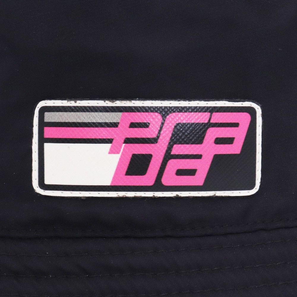 PRADA レーシングロゴ ナイロン バケットハット Lサイズ ブラック
