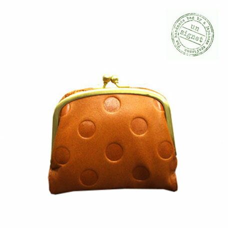 アンシグネット un signet カウレザードット柄 折り財布 二つ折り財布