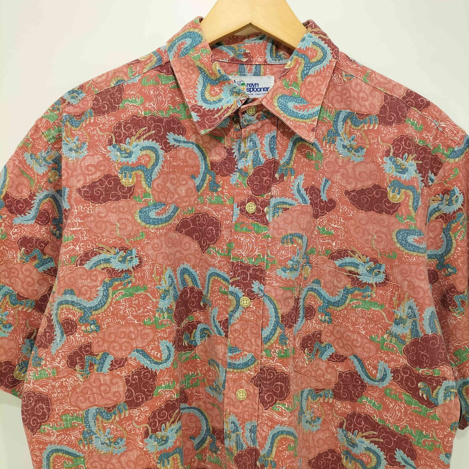 90s reyn spooner 和柄 コットン プルオーバーアロハシャツ