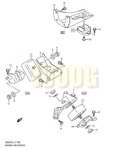 スズキ純正 SUZUKI 超 品 ジムニー JB23W エンジンマウント 1台分 3個セット 2004 10-2018 4 K6AT JB23 FFCRYSTALESIA_COM