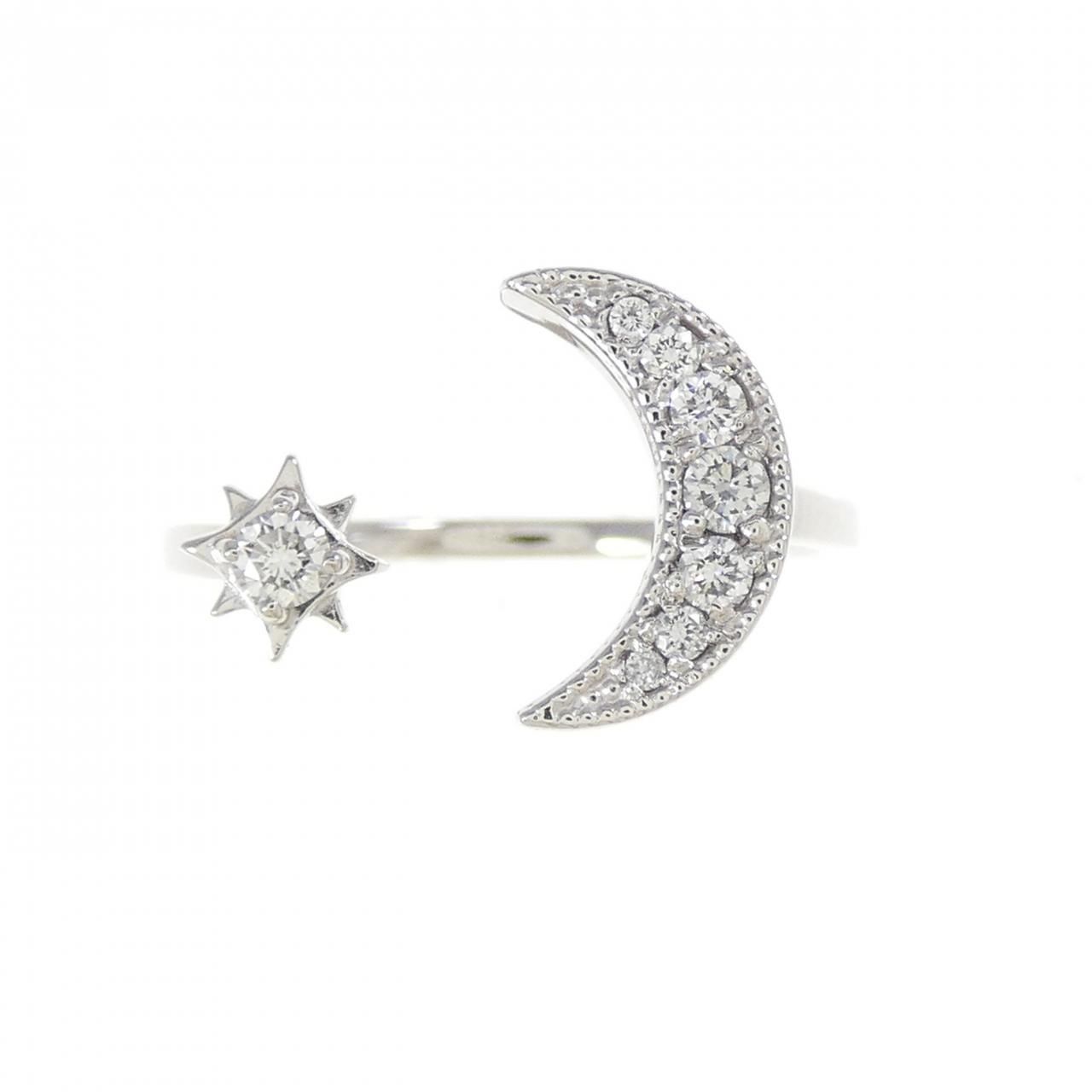 PT900 ムーン×スター ダイヤモンド リング 0.15CT