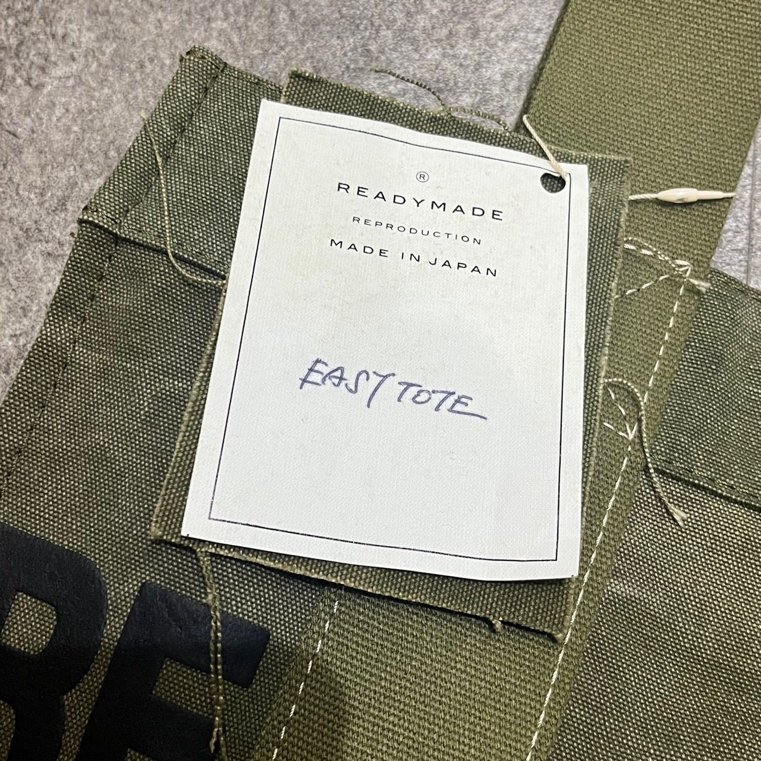 READY MADE EASY TOTE SMALL KHAKI ヴィンテージコットン トート
