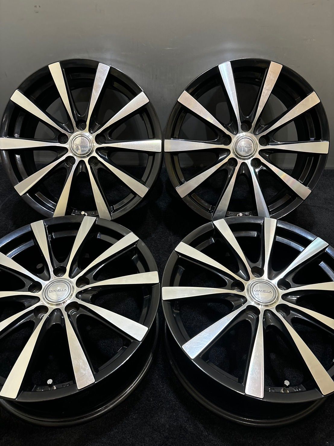 DIANELLA 17インチ 7J 48 114.3 5H アルミホイール 4本 エスティマ C-HR ブラポリ 2-K206