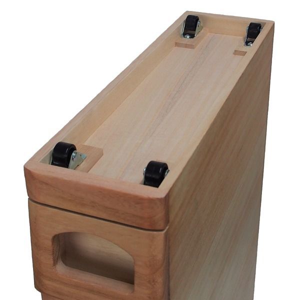  桐製スリムライスストッカー 米びつ 12 kg収納 無洗米兼用 〔キッチン 台所〕 米びつ 保存容器 ケース