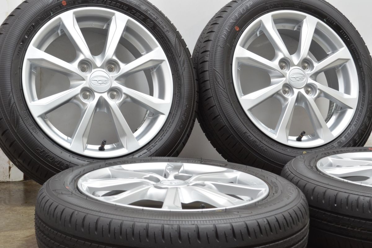 製 新車外し 走行僅か スバル ステラ 純正 14in 4.5J 45 PCD100 ダンロップ エナセーブ EC300 155 65R14 シフォン ムーヴ