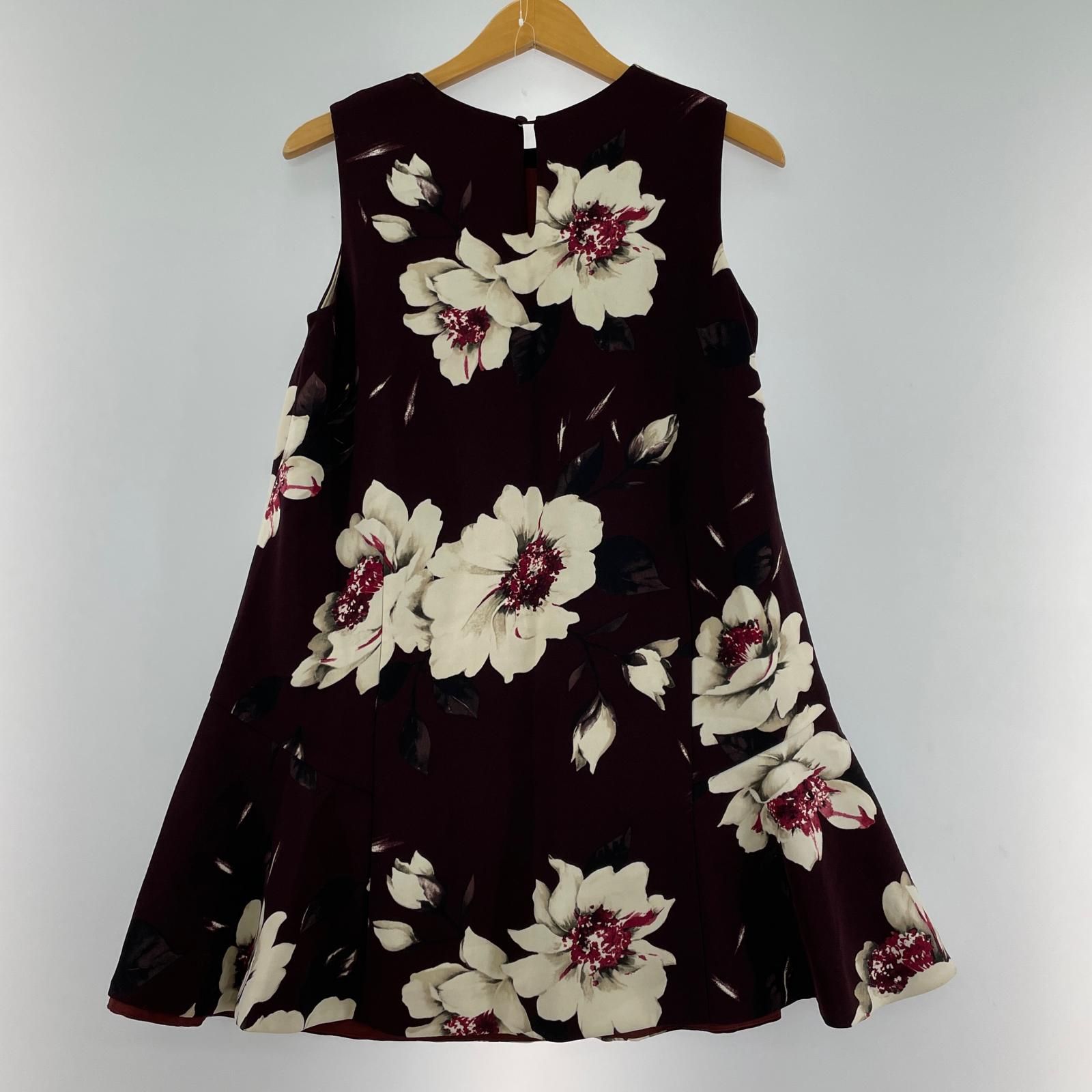 snidel スナイデル 花柄 ノースリーブワンピース size0/ボルドー