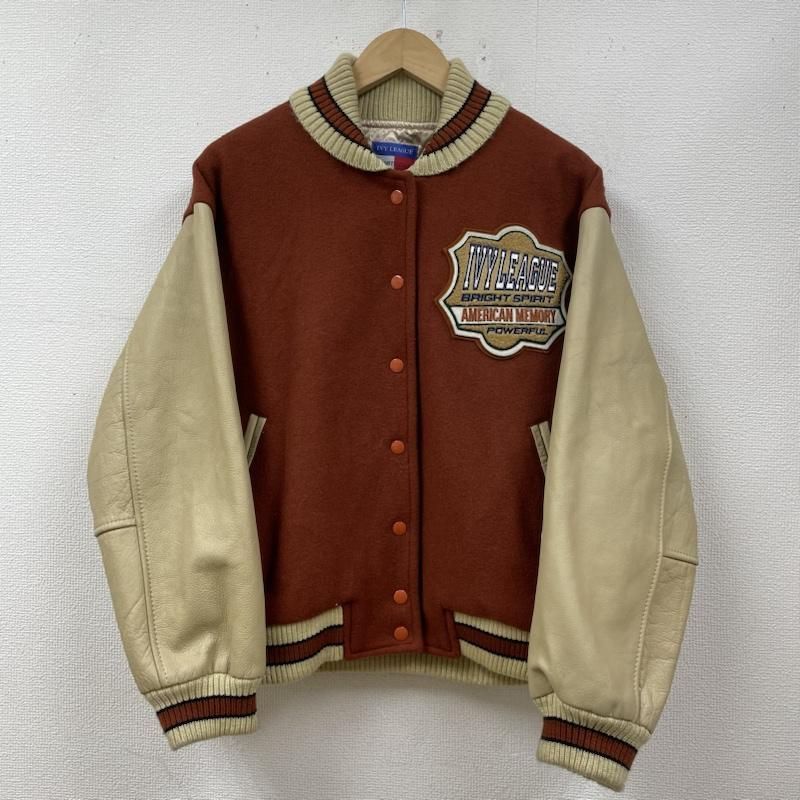 IVY LEAGUE アイビーリーグ 本革 レザー切替 ウール スタジャン 80s