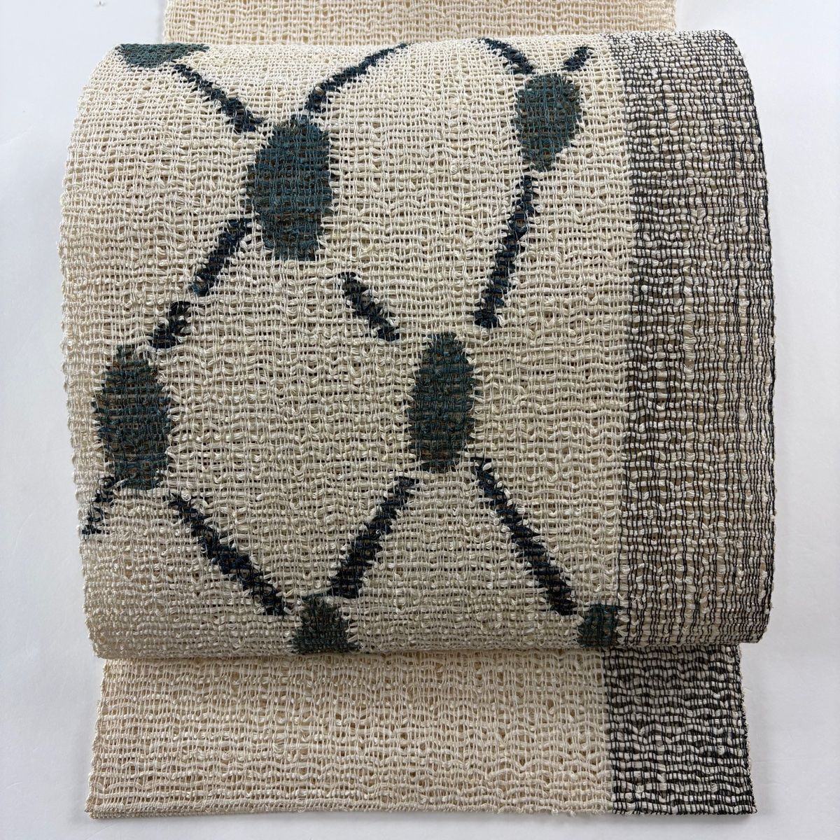 名古屋帯 美品 秀品 夏帯 絽 松葉仕立て 八寸名古屋帯 色紙 霞
