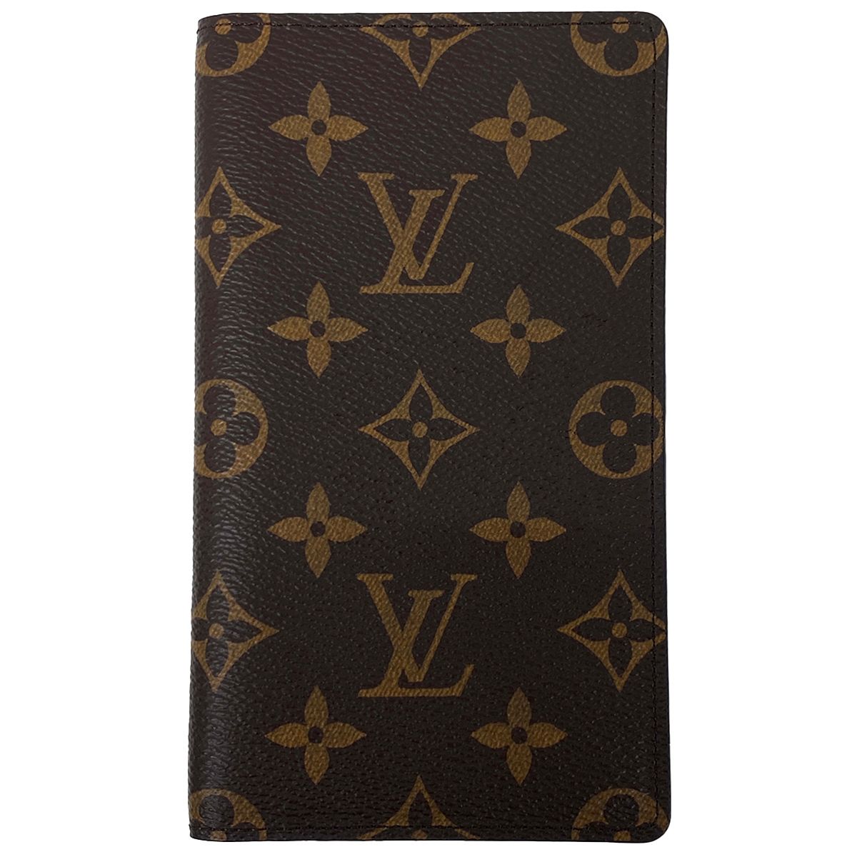 ルイ ヴィトン Louis Vuitton アジェンダ ポッシュ 二つ折り ビジネス カード入れ カードケース モノグラム ブラウン R20503 レディース