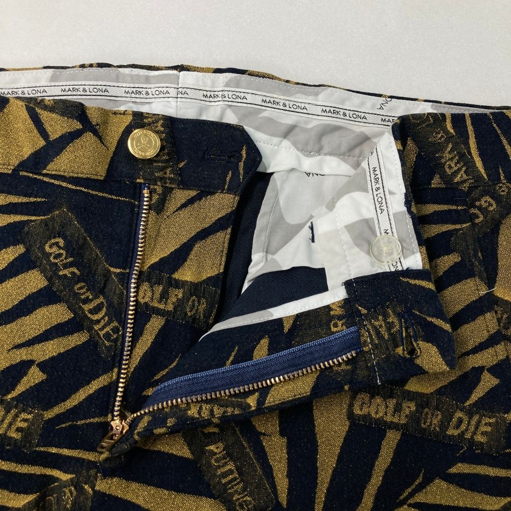 サイズ l MARK-LONA マークアンドロナ ハーフパンツ 総柄 ゴールド系 240101499979 ゴルフウェア メンズ ストスト LLC-HASEGAWATOSO_COM
