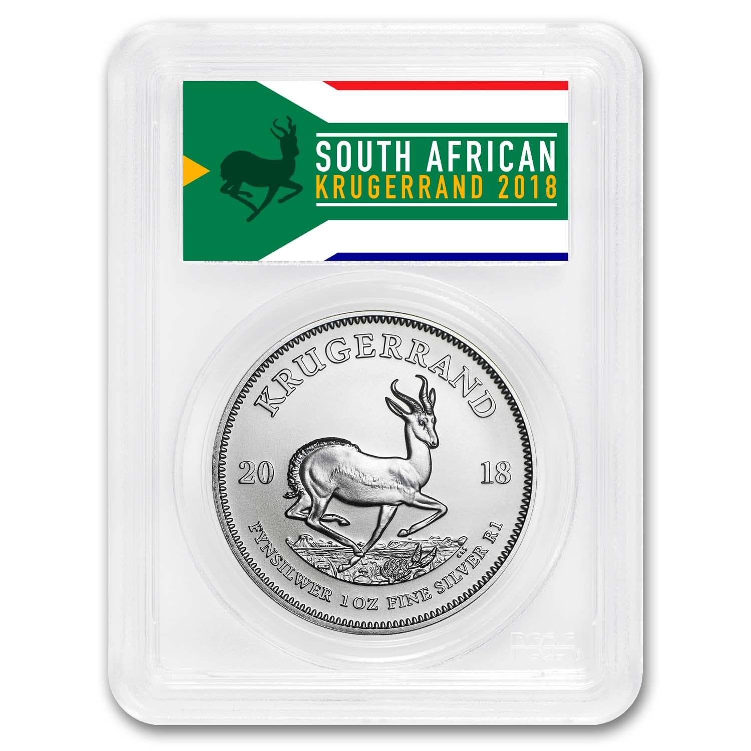 2018 South Africa 1 oz Silver Krugerrand MS-70 PCGS FS