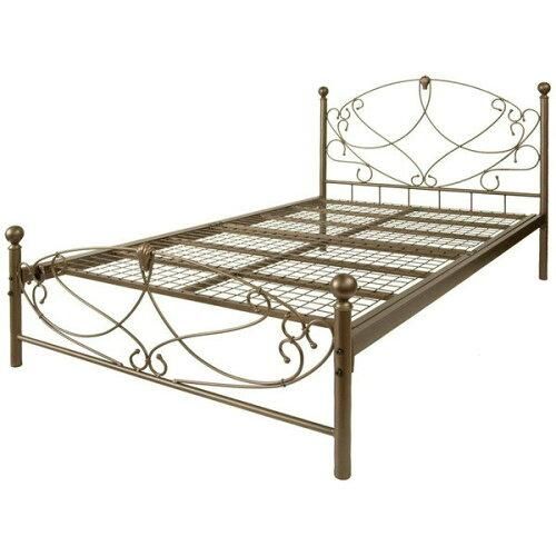 ベッドフレーム BSK-906SD セレスティア ホワイト ゴールド アイアン