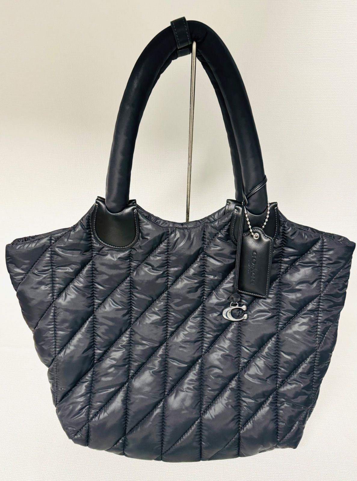 美品 COACH コーチ アイリス キルティング ナイロン トートバッグ 