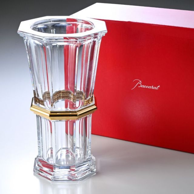 バカラ　アルクール　ストレートベース　ガラス　花瓶 Baccarat バカラ アルクール ストレート ベース Mサイズ・大理石 台座