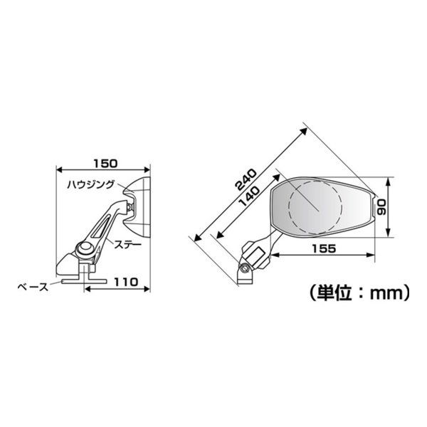 TANAX タナックス カウリングミラー14 NC-004 2569844 BRIGHTFACE_UK