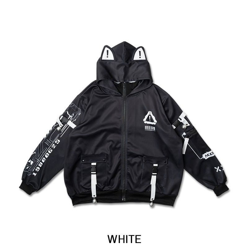 ACDC RAG エーシーディーシーラグ ERROR CODE ジャケット ブルゾン 長袖 ホワイト 原宿系 原宿 ファッション パンク ロック サイバー サバゲー テック 刺繍 派手 ACDC RAG エーシーディーシーラグ ERROR CODE ジャケット ブルゾン
