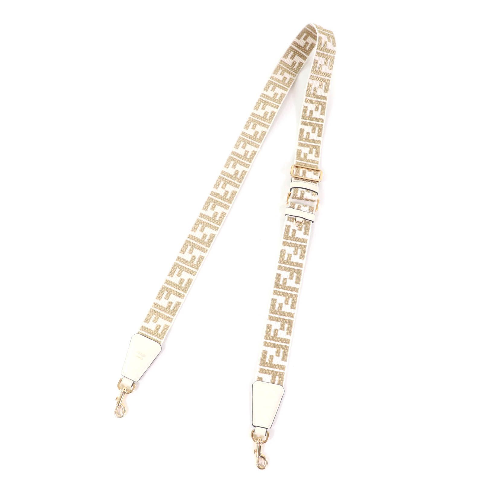 美品☆FENDI フェンディ 8AV386 ストラップ ユー ロゴ入り レザー使い