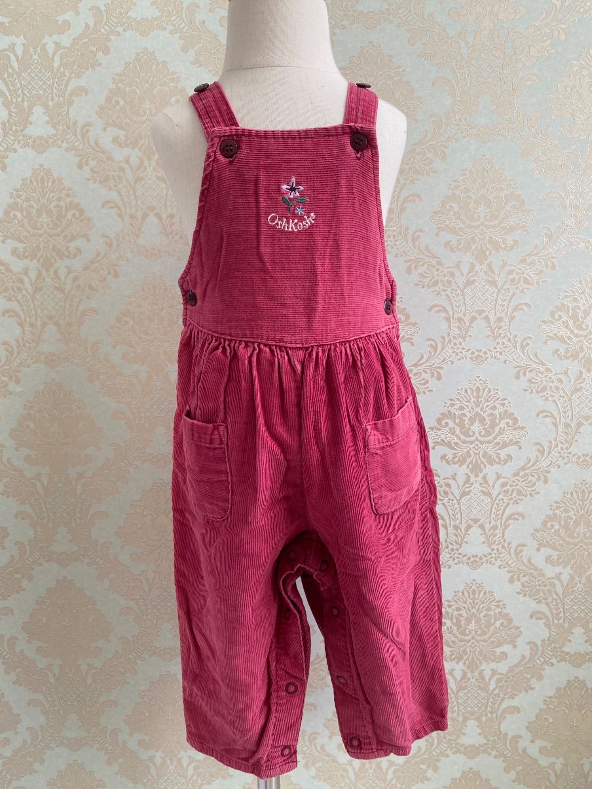Size 80-90】vintage オシュコシュ コーデュロイオーバーオール