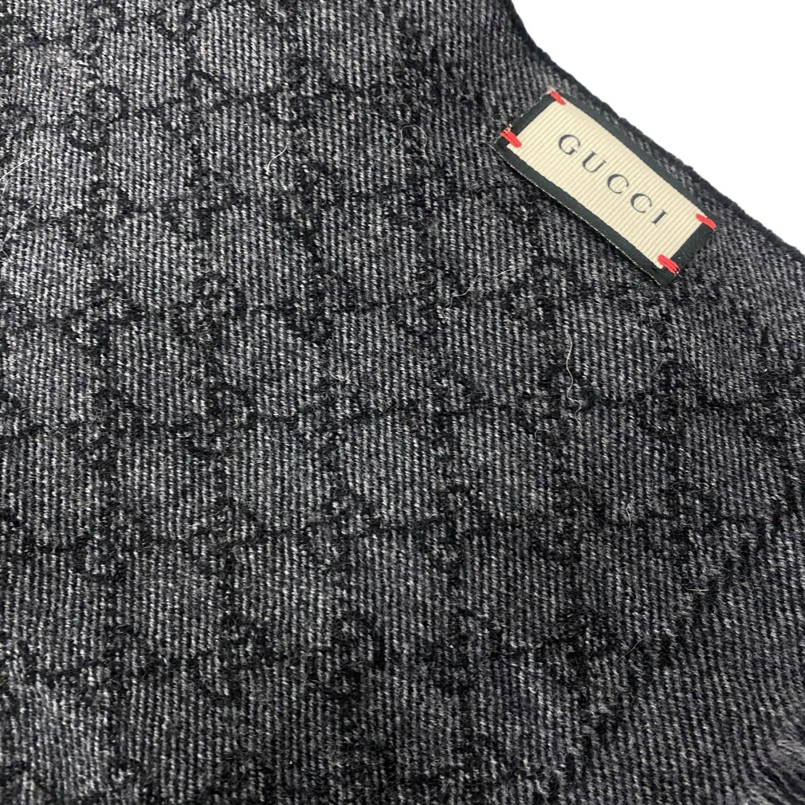 186005 GUCCI グッチ GGパターン マフラー ブラック - メルカリ