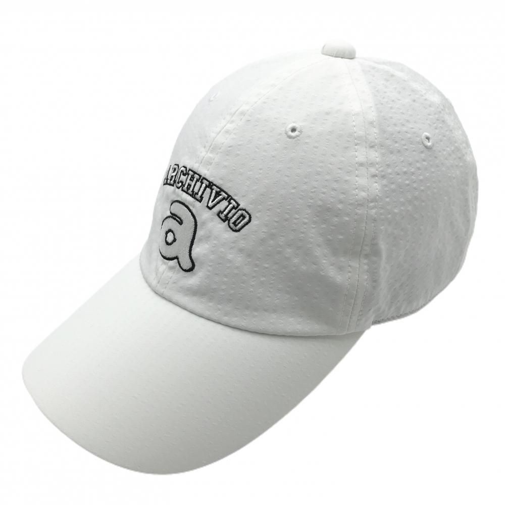 超 アルチビオ キャップ 白 サッカー生地 ロゴ ゴルフウェア モデル archivio