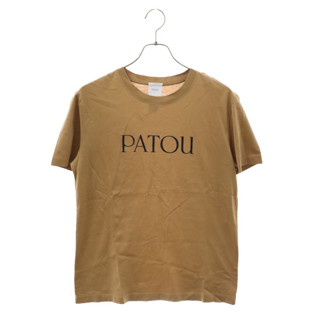 PATOU (パトゥー) オーガニックコットン ロゴプリント 半袖クルーネックTシャツ ライトブラウン JE0299999105C