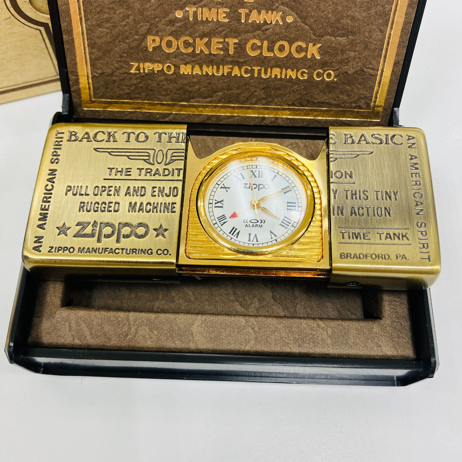 A【未使用】ZIPPO TIME TANK POCKET CLOCK ジッポー タイムタンク 
