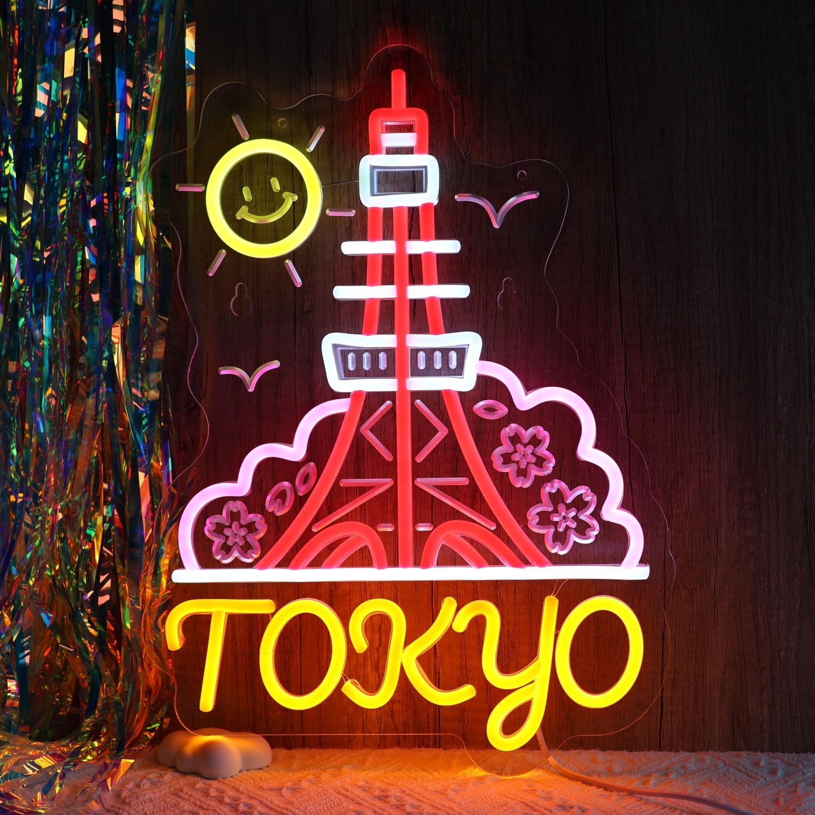 在庫 CNBEYOUNG Tokyo ネオンサインライト 東京 インテリア飾り 壁掛けledネオン管 標識サイン 雰囲気溢れ照明看板 パーティー 家庭 喫茶店 コーヒー店 レストラン 祭り飾り 誕生日 記念日 お祝いの日に適用 USBパワード 41*3