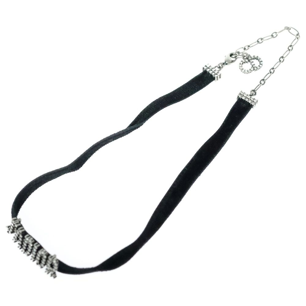 Christian Dior クリスチャンディオール J ADIOR ラインストーン ベロア チョーカー ブラック