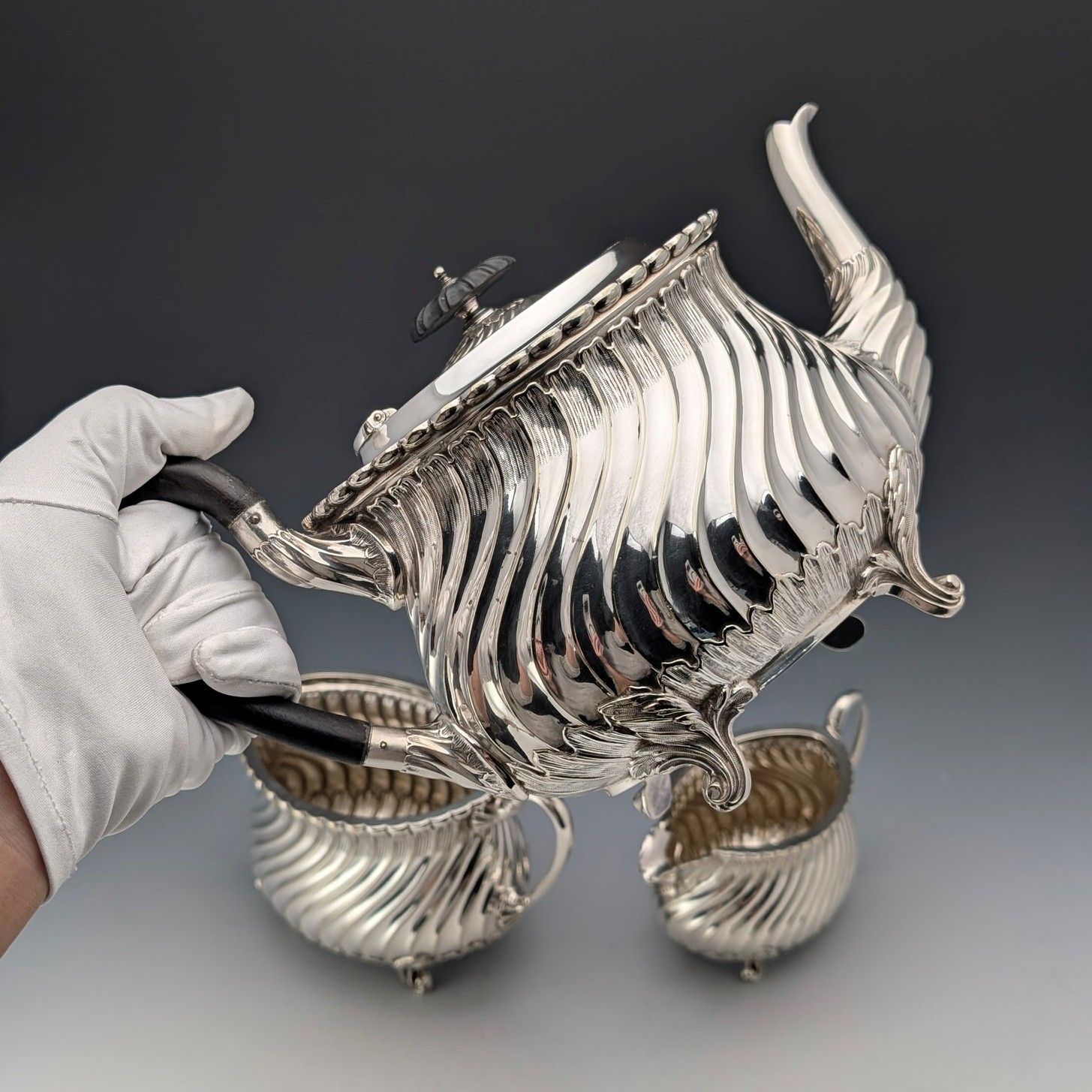 英国アンティーク シルバープレート製 ティーセット 3点セット George  