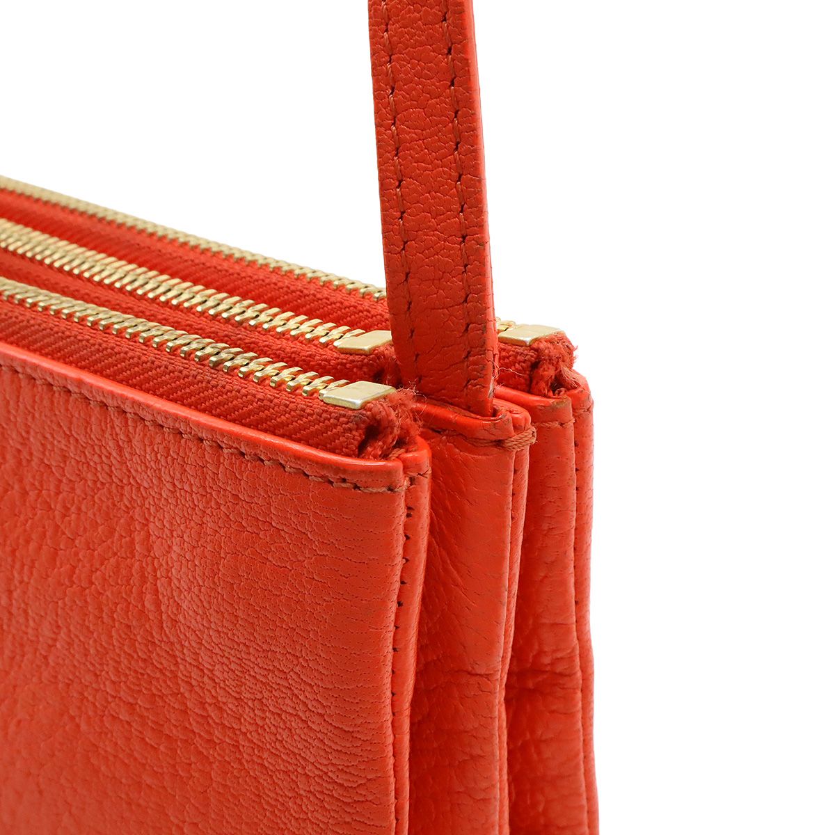 ほぼ未使用 セリーヌ クラシックボックス ショルダーバッグ ポシェット オレンジ CELINE ほぼ未使用 セリーヌ クラシック ボックス スモール