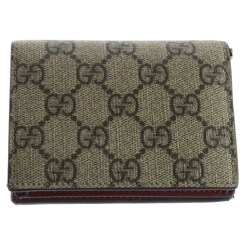 GUCCI(グッチ)GGスプリーム チェリーウォレット グッチ GGスプリーム チェリー 476050 PVC×レザー コンパクト