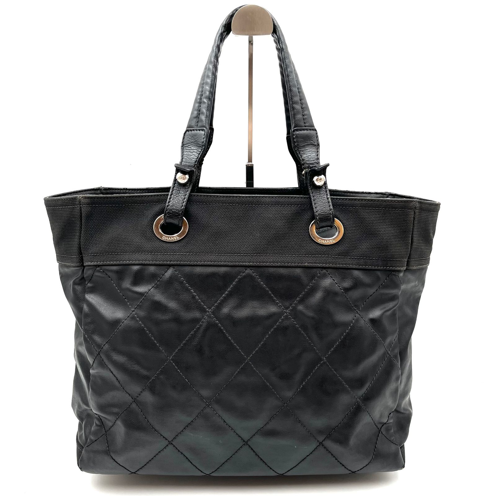 美品シャネル パリビアリッツ  トート ブラック 美品シャネル パリビアリッツ トート ブラック