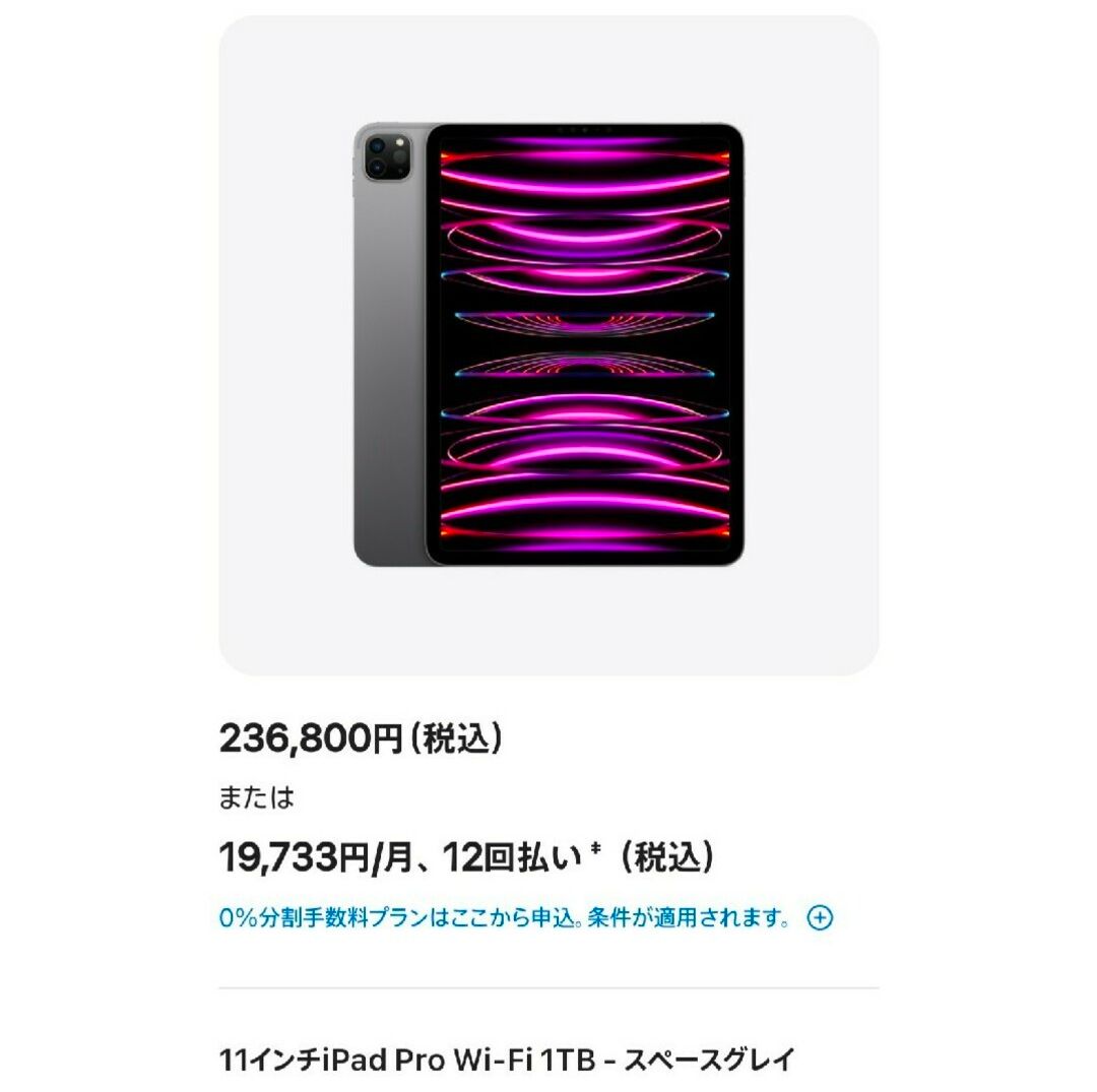 ❣️【ほぼ未使用】iPad Pro 11インチ 第4世代（M2チップ） ✨ 未開封iPad Pro11インチ1TB(第四世代)Wi-Fiモデル M2チップ搭載「iPad