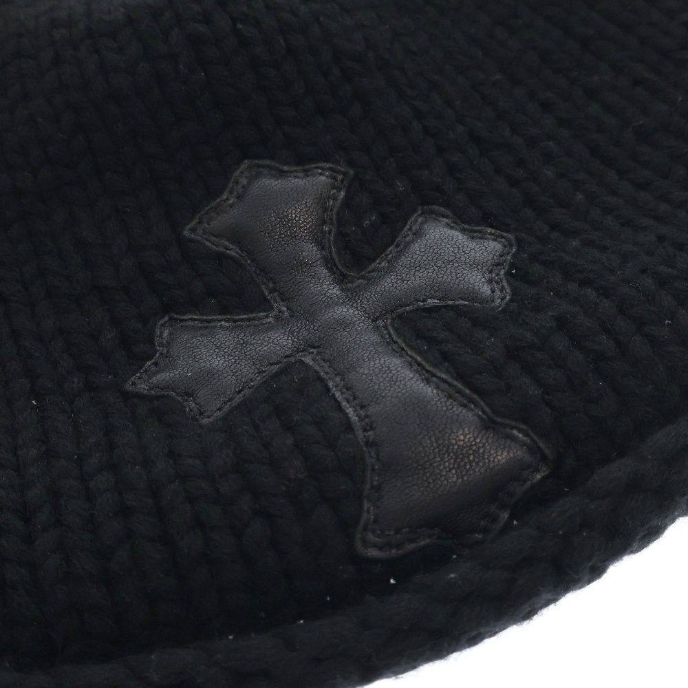 CHROME HEARTS (クロムハーツ) BEANIE CASH クロスパッチ付きカシミア