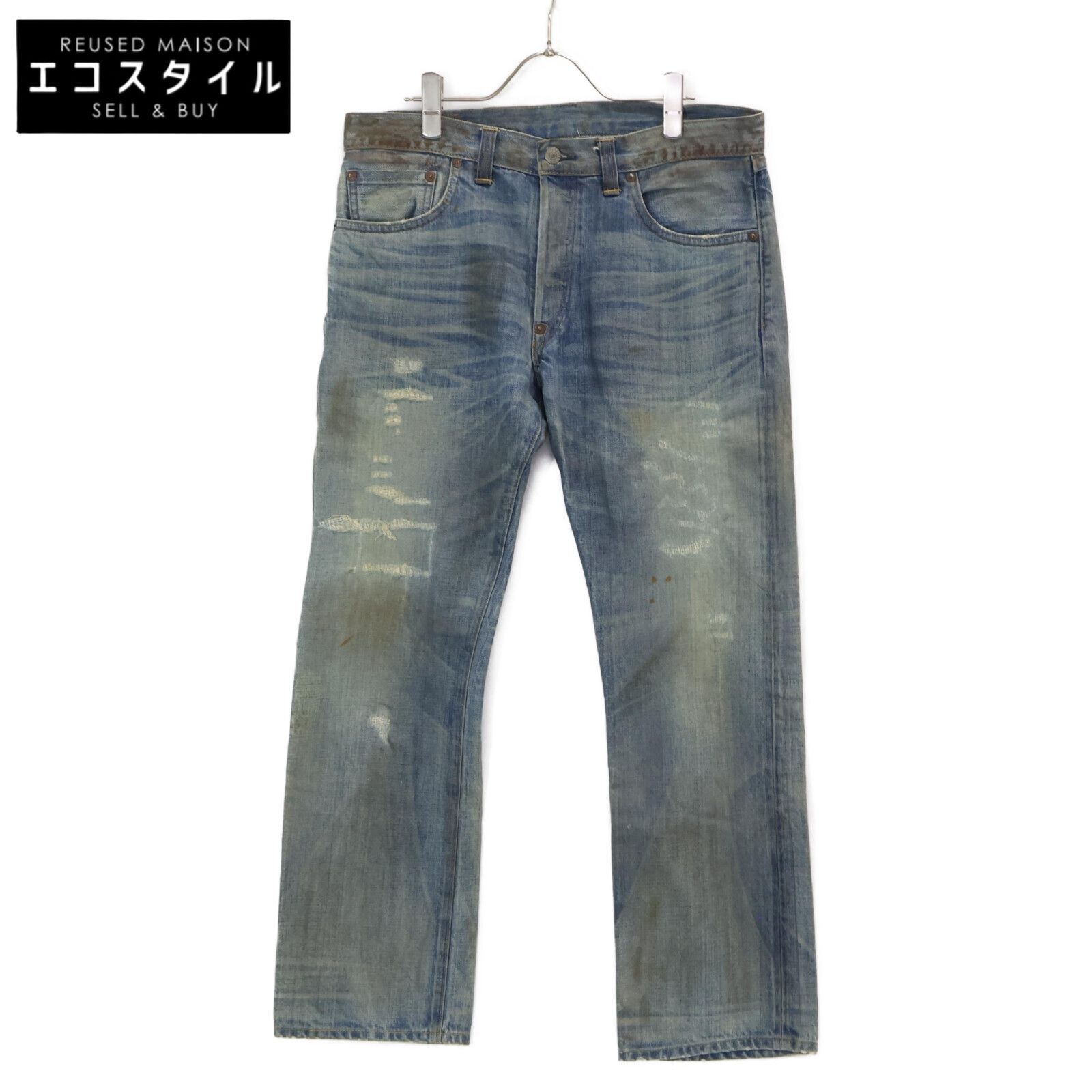 RRL ダブルアールエル ｲﾝﾃﾞｨｺﾞ R21 ﾀﾞﾒｰｼﾞ加工 ﾊﾞｯｸﾙﾊﾞｯｸ ﾃﾞﾆﾑﾊﾟﾝﾂ 29
