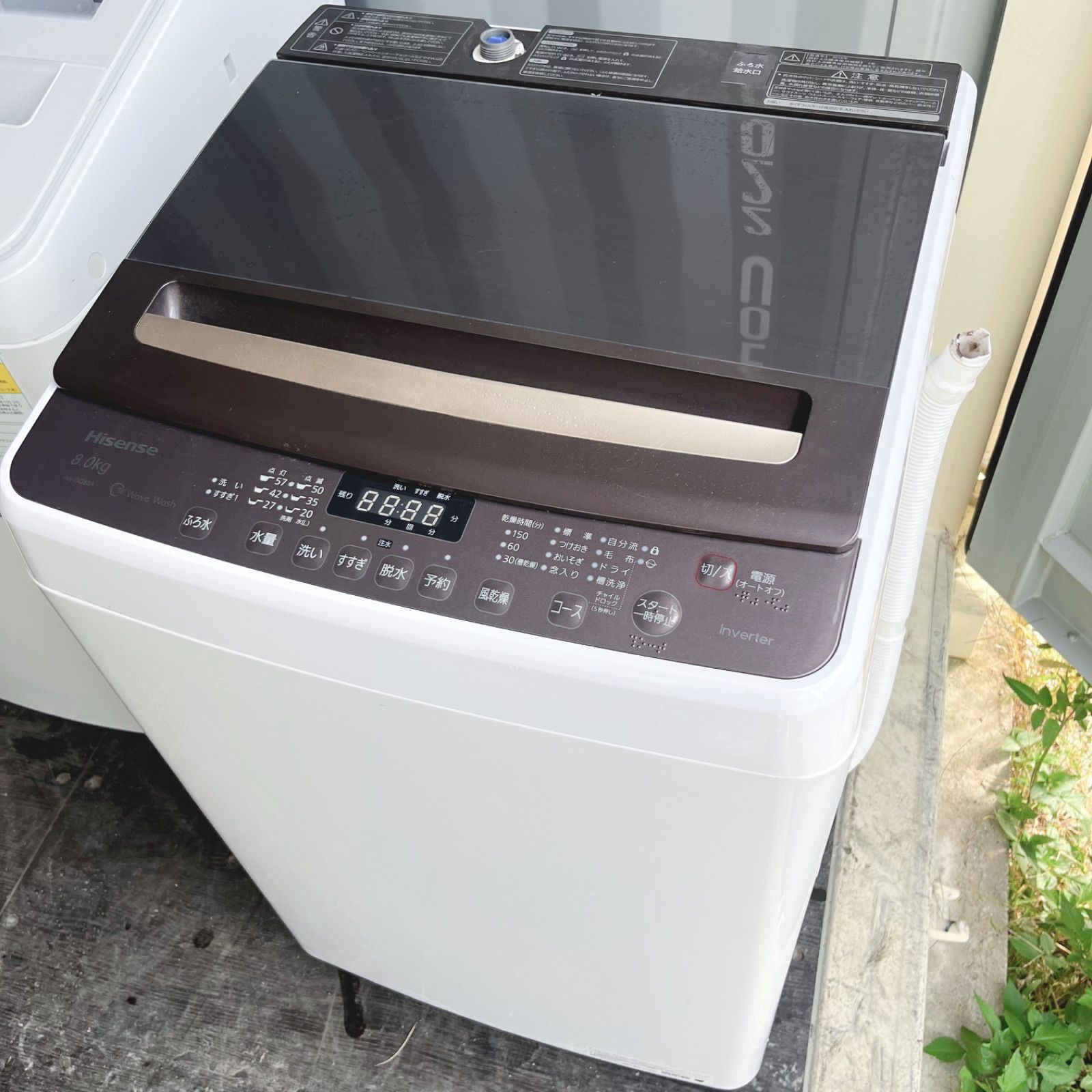 インバーター搭載 高性能おしゃれインテリア8kg洗濯機