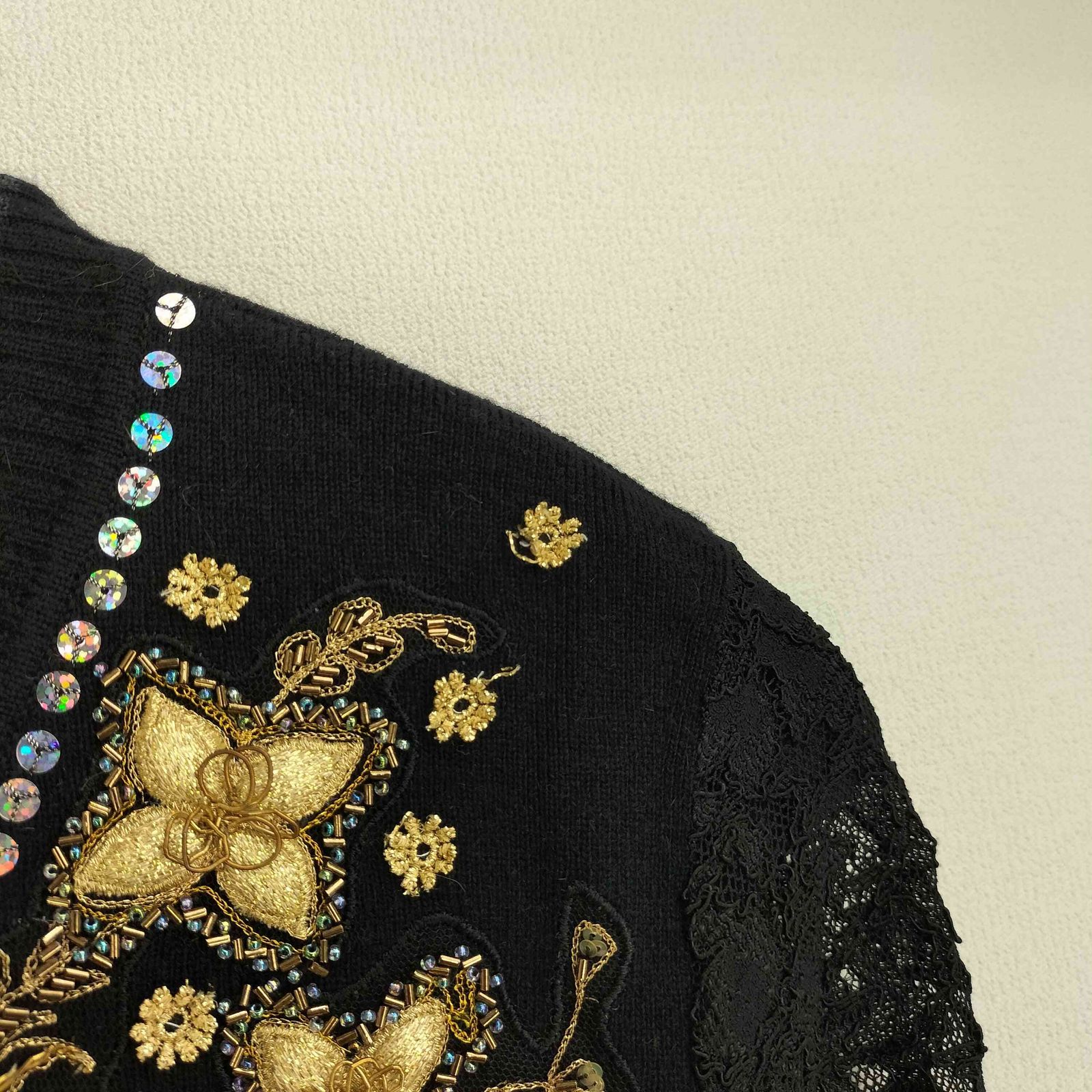 トクコプルミエヴォル TOKUKO 1er VOL 袖レース切替 刺繍装飾