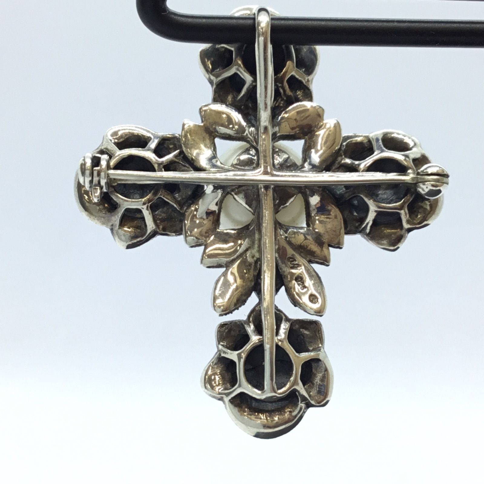 美品 🔶 ROKUZAN 碌山 真珠 ローズクロスペンダント 兼 ピン