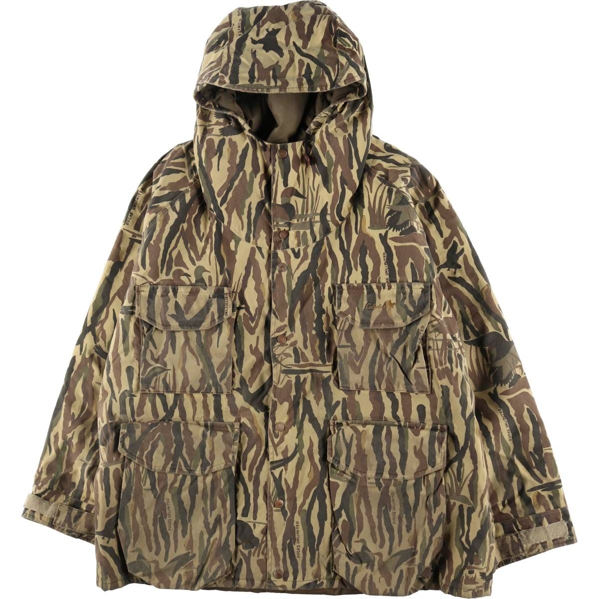 古着 80年代 カベラス Cabelas 迷彩柄 GORE-TEX ゴアテックス 中綿パーカー パファージャケット USA製 メンズXL相当/eaa462289