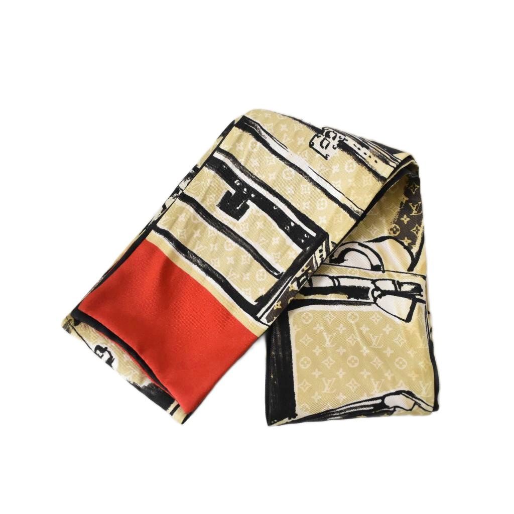 美品 ルイヴィトン バンドー トランク ナロー スカーフ ベージュ モノグラム 美品 ルイヴィトン バンドー トランク ナロー スカーフ ベージュ