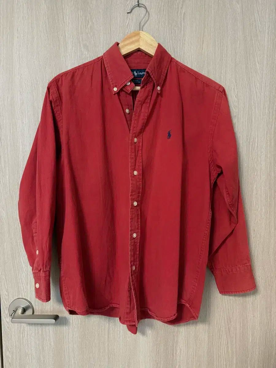 ポロラルフローレン ブレイク コットン シャツ レッド S