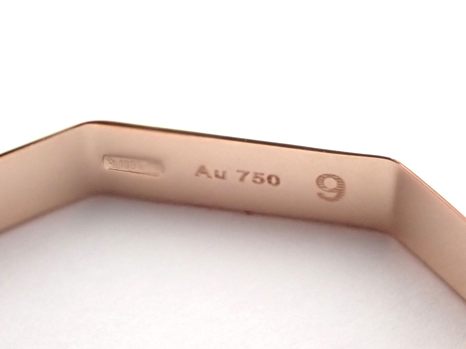 新仕上げ済 GUCCI(グッチ) K18PG オクタゴナルリング ピンクゴールド 3.0g 8.5号